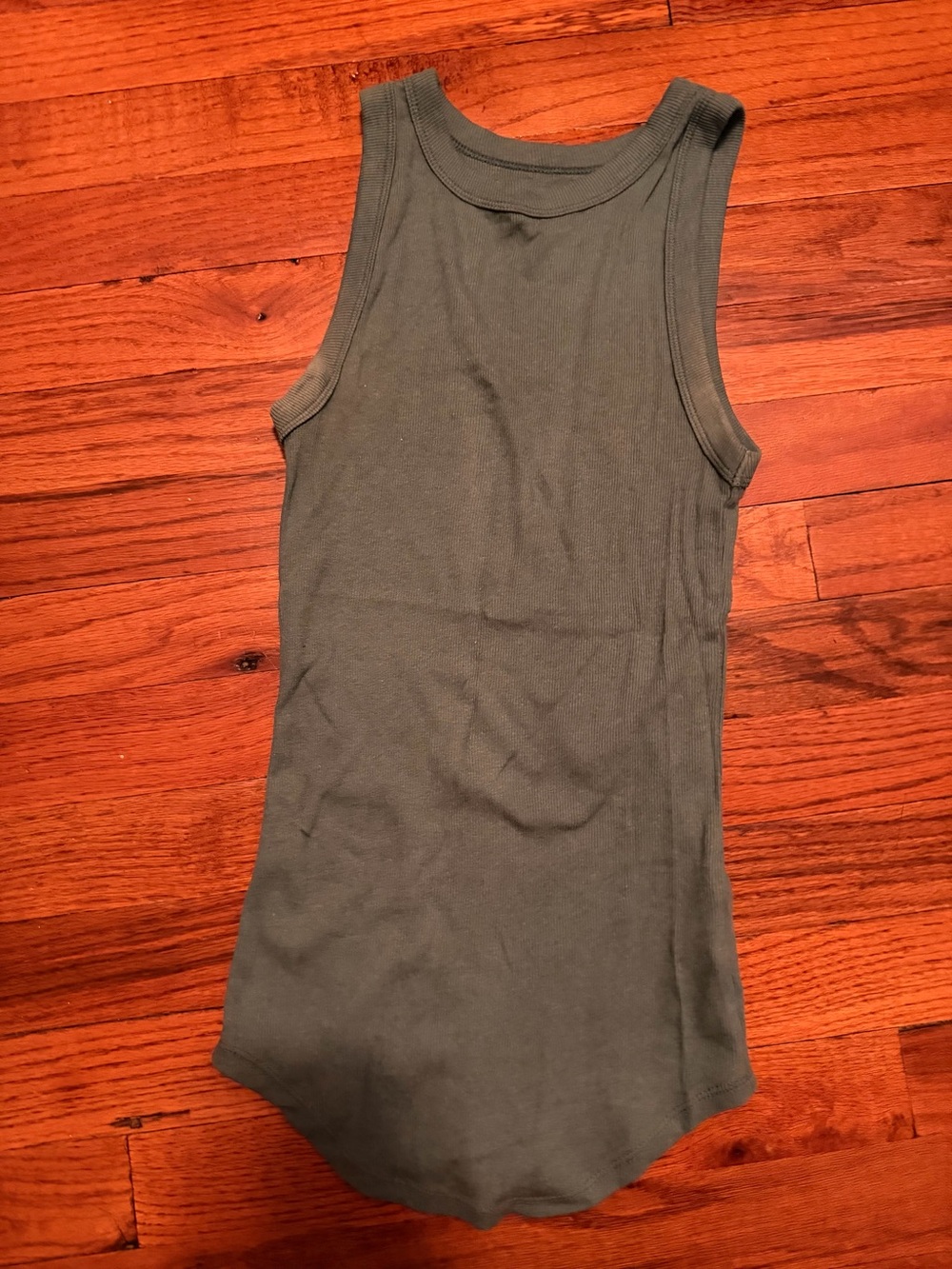 Ribbed Tank Top - Slate Green